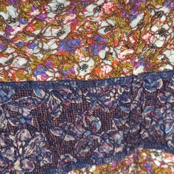 Vintage 90s Y2K Gregory Parkinson Purple Patchwork Quilt Midi Dress Size 8 - Picture 7 of 9